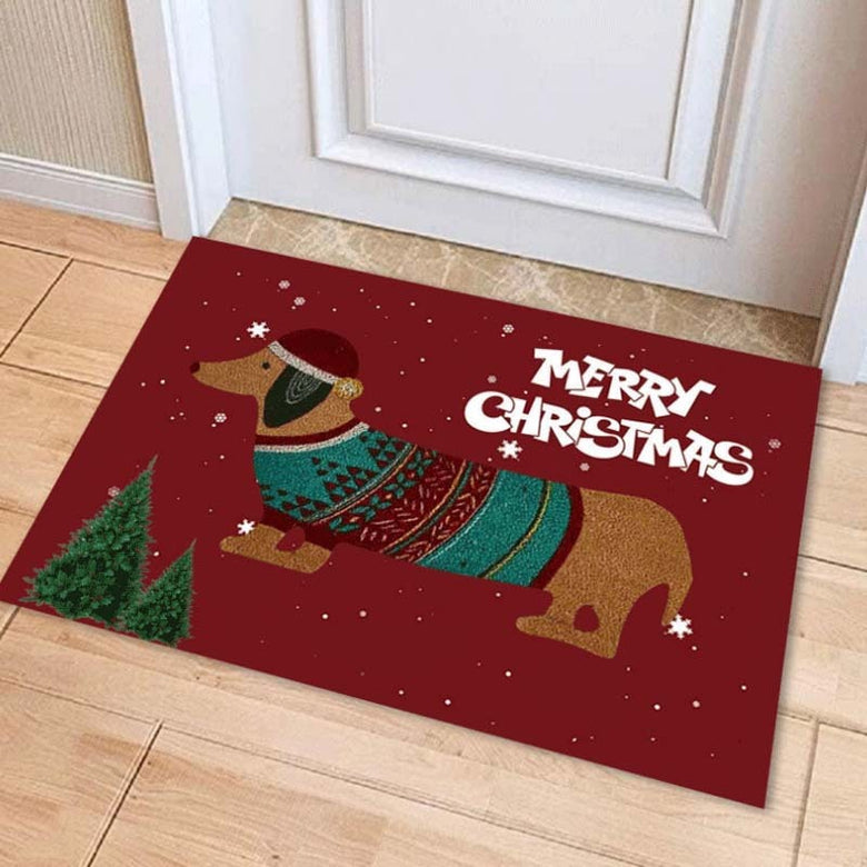 Christmas Dachshund Sausage Dog Doormat