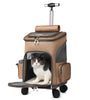 Portable Folding Trolley Pet Backpack Travel Cat Backpack With Universal Wheel Trolley Pet Bag