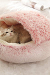 2 In 1 Dog And Cat Bed Pet Winter Bed Round Plush Warm Bed House Soft Long Plush Pets Bed Pet Products