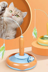 2 In 1 Pet Cat Toy With Feather For Self - play Cat Turntable Pets Supplies Cat Toy Toys Cats Items Products - PawfectPicks