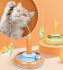 2 In 1 Pet Cat Toy With Feather For Self - play Cat Turntable Pets Supplies Cat Toy Toys Cats Items Products - PawfectPicks