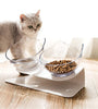 Non Slip Double Cat Bowl With Raised Stand Pet Food Cat Feeder Protect Cervical Vertebra Dog Bowl Transparent Pet Products