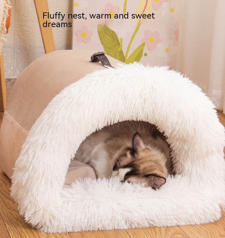 New Splice Portable Pet Nest Portable Autumn And Winter Warm Dog Nest Moisture-proof Long Fur Cat Nest Cross Border Pet Nest