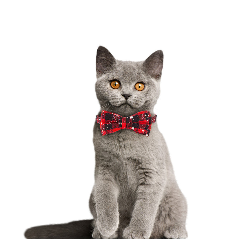 Pet Supplies Cat Bow Detachable Christmas