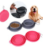 Rubber Foldable Double Bowl Pet Feeding Bowl Pets Supplies Dog Cat Bowls