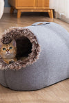 Autumn And Winter Fleece - lined Cat Nest Closed Sleeping Bag - PawfectPicks