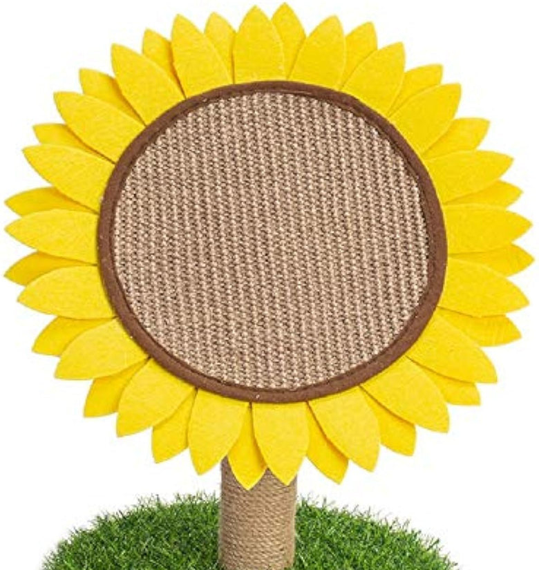 Sisal-Covered Cat Claw Scratcher Pole With Sunflower Cat Scratching Post And Flower Cat Tree Furniture