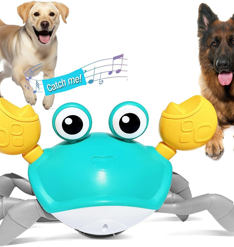 Crawling Crab Dog Toys Escaping Crab Dog Toy With Obstacle Avoidance Sensor Interactive Dog Toys With Music Sounds Lights For Dogs Cats Pets Christmas Toy Gifts For Puppy Small Medium Dogs