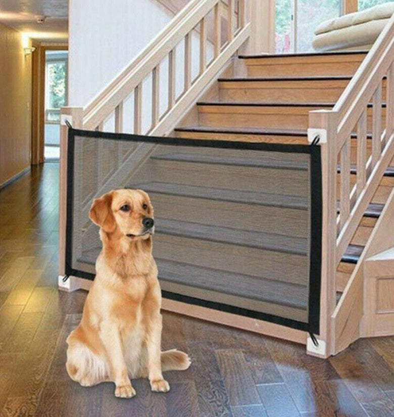 Baby Pets Dog Cat Safety Gate Mesh Fence Home Kitchen Net Portable Guard Indoor Travel - PawfectPicks