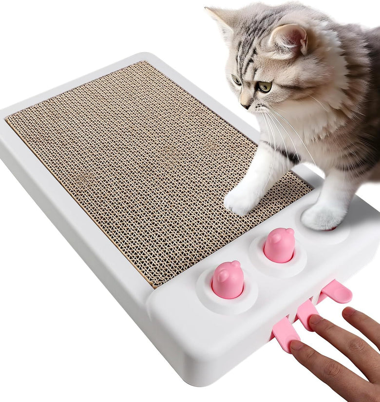 Cat Scratcher Toy Interactive Whack A Mole Cat Toy Cardboard Cat Scratcher Cat Scratching Board Cat Scratching Pad For Indoor Cats Cat Enrichment Toys - PawfectPicks