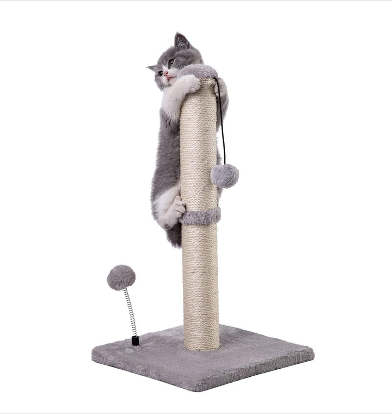 Cat Scratching Post Premium Basics Kitten Scratcher Sisal Scratch Posts With Hanging Ball For Kittens Or Smaller Cats - PawfectPicks