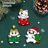 Christmas Brooch Cartoon Cat Cute - PawfectPicks