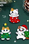 Christmas Brooch Cartoon Cat Cute - PawfectPicks