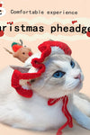 Christmas Tree Pet Head Cover Crocheted Hand-woven Cat Dog Hats Pets Products