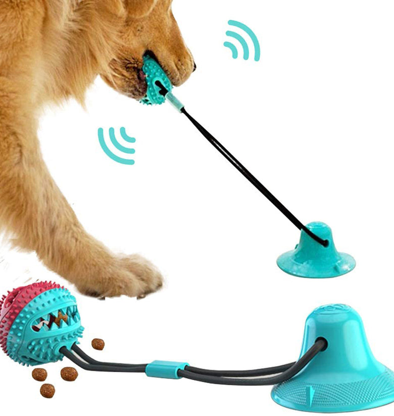 Dog Toys Silicon Suction Cup Tug Interactive Dog Ball Toy For Pet Chew Bite Tooth Cleaning Toothbrush Feeding Pet Supplies