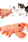 Pet Toys Electric Jumping Shrimp USB Charging Simulation Lobster Funny Cat Plush Pets Toy